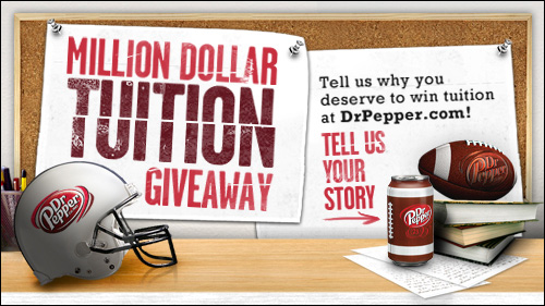The Dr Pepper Million Dollar Tuition Giveaway is here!